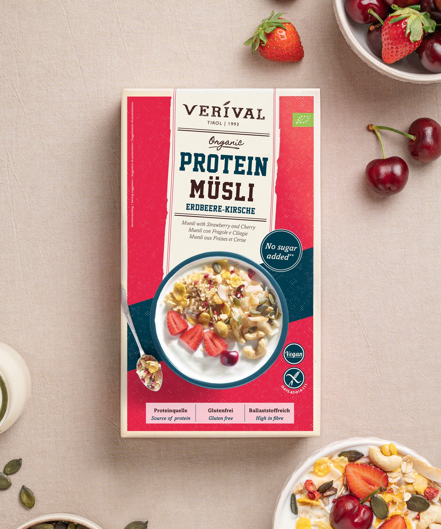 Bio Protein Muesli Strawberry-Cherry